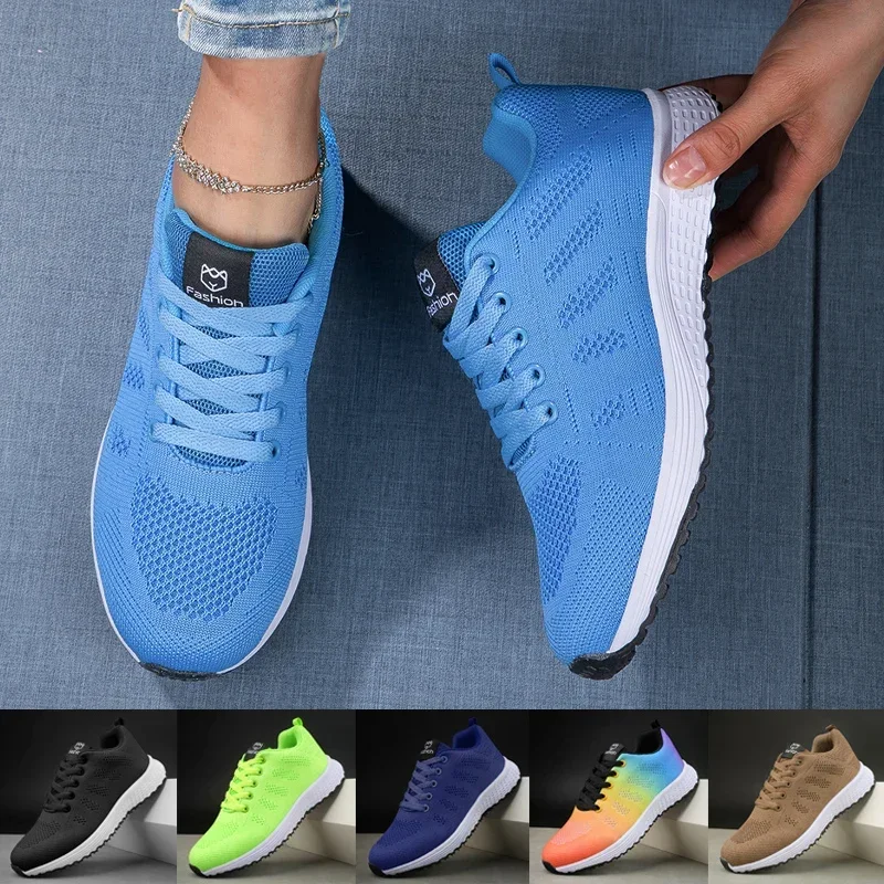 Running Gear Shoes - Women's Sneakers Breathable Knitted Mesh Comfortable