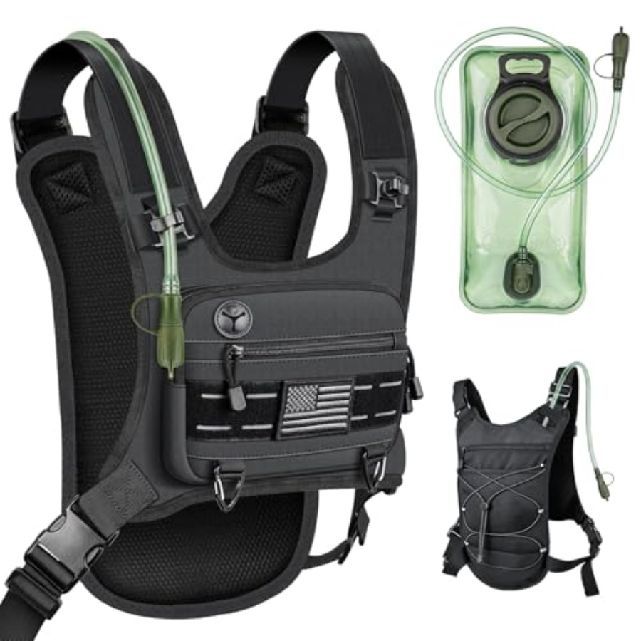 Running Gear Reflective - Running Vest with 2L Water Bladder,