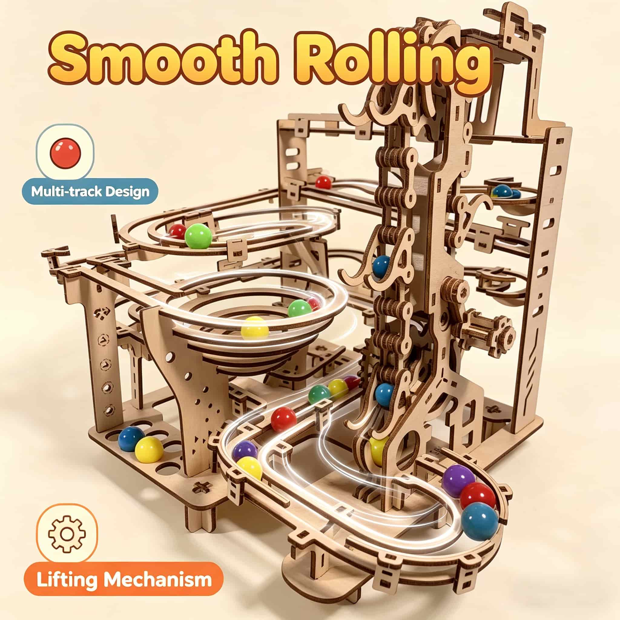 Mechanical Marble Run 3D Woode - Running Gear Gifts incelemesi ve fiyatı