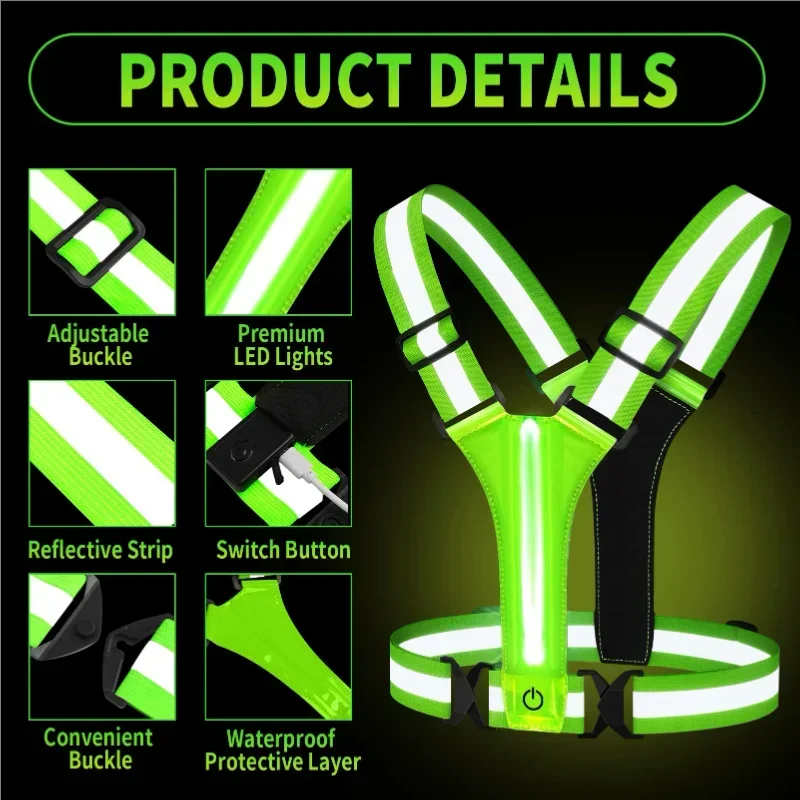 LED Reflective Vest Running Ge - Running Gear Reflective incelemesi ve fiyatı